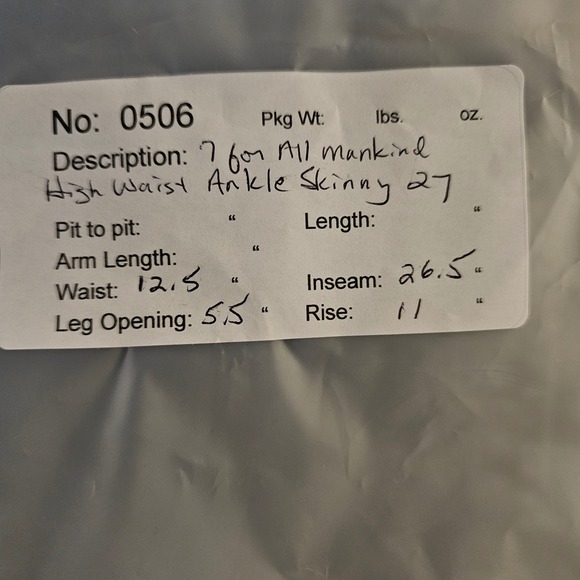 7 for All Man Kind Mankind High Waist Ankle Skinny Distressed Jeans Women 27 - Picture 10 of 10